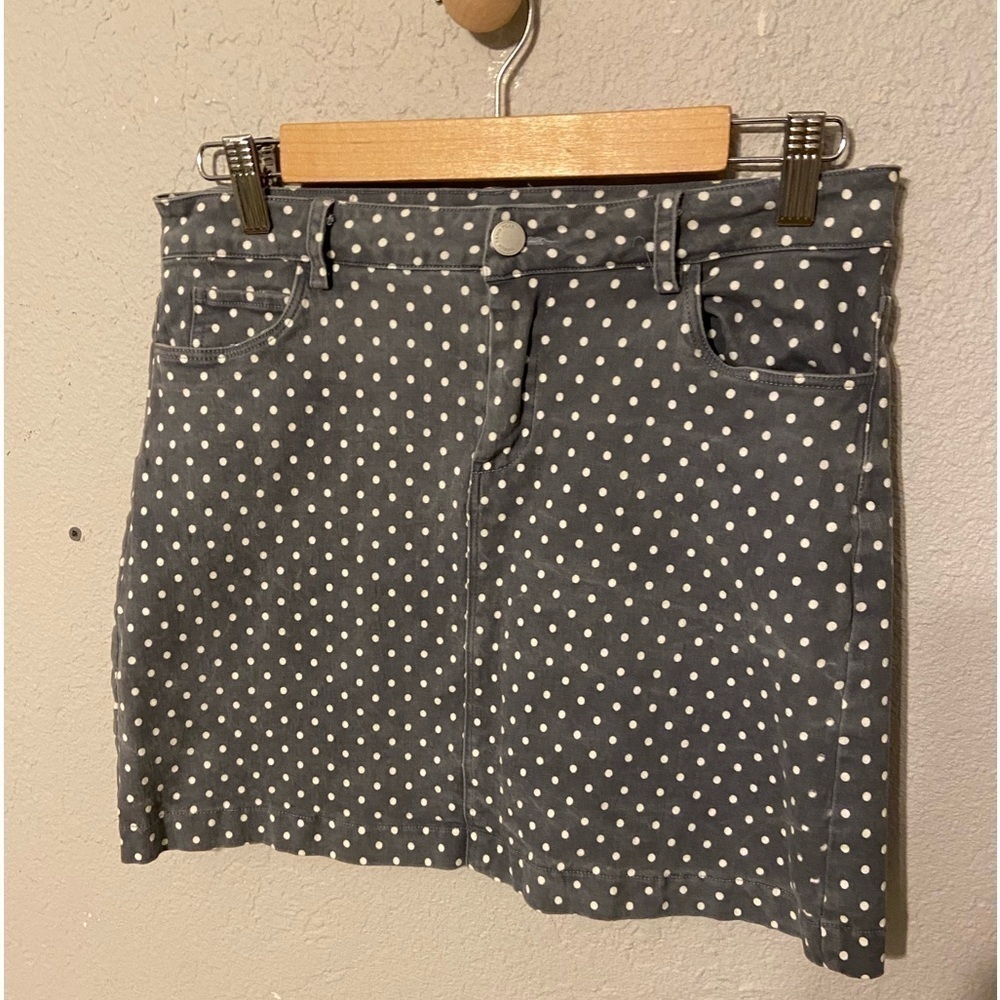Mittoshop grey and white polka dot mini skirt Size M